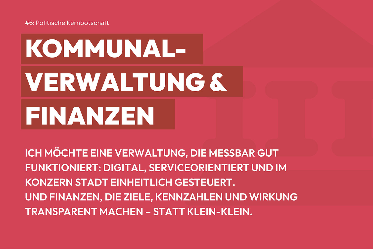 Zukunftsplan WHV - Kommunalverwaltung & Finanzen