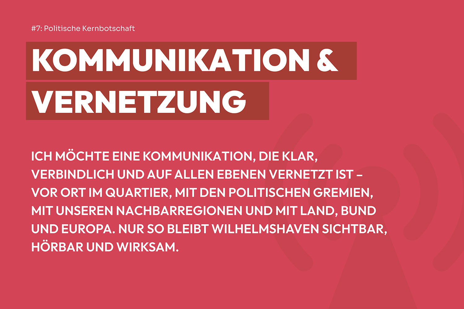 Zukunftsplan WHV - Kommunikation & Vernetzung